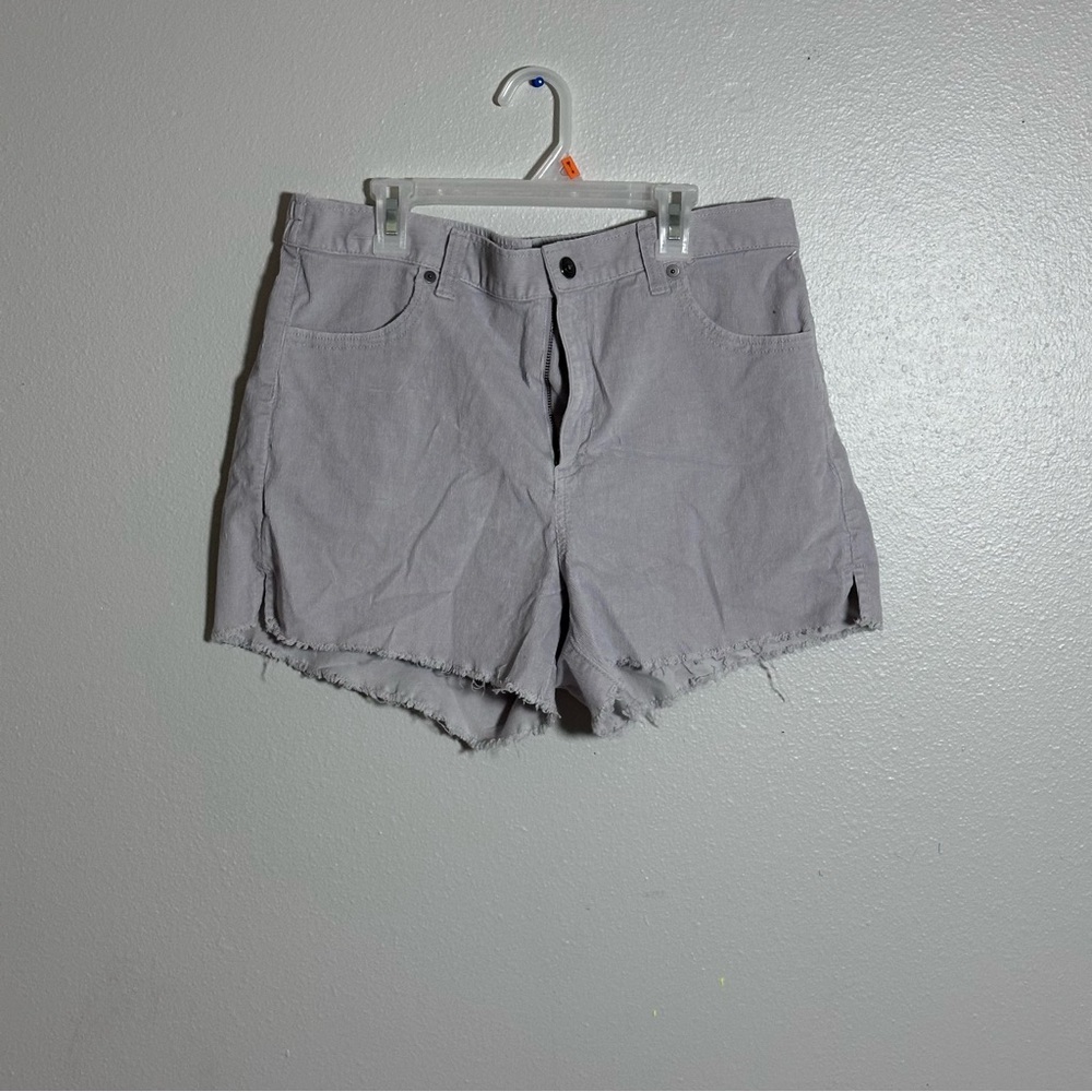 Aerie Women Ribbed Cut Off Gray Curdoroy Shorts Size Large
